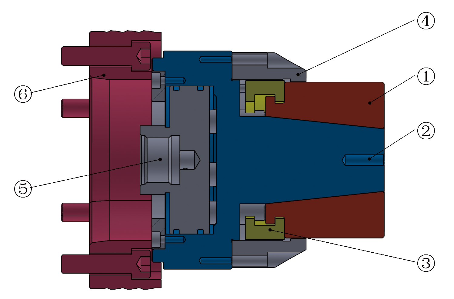 Blind-Hole Expanding Rubber Collet Chuck technical drawing
