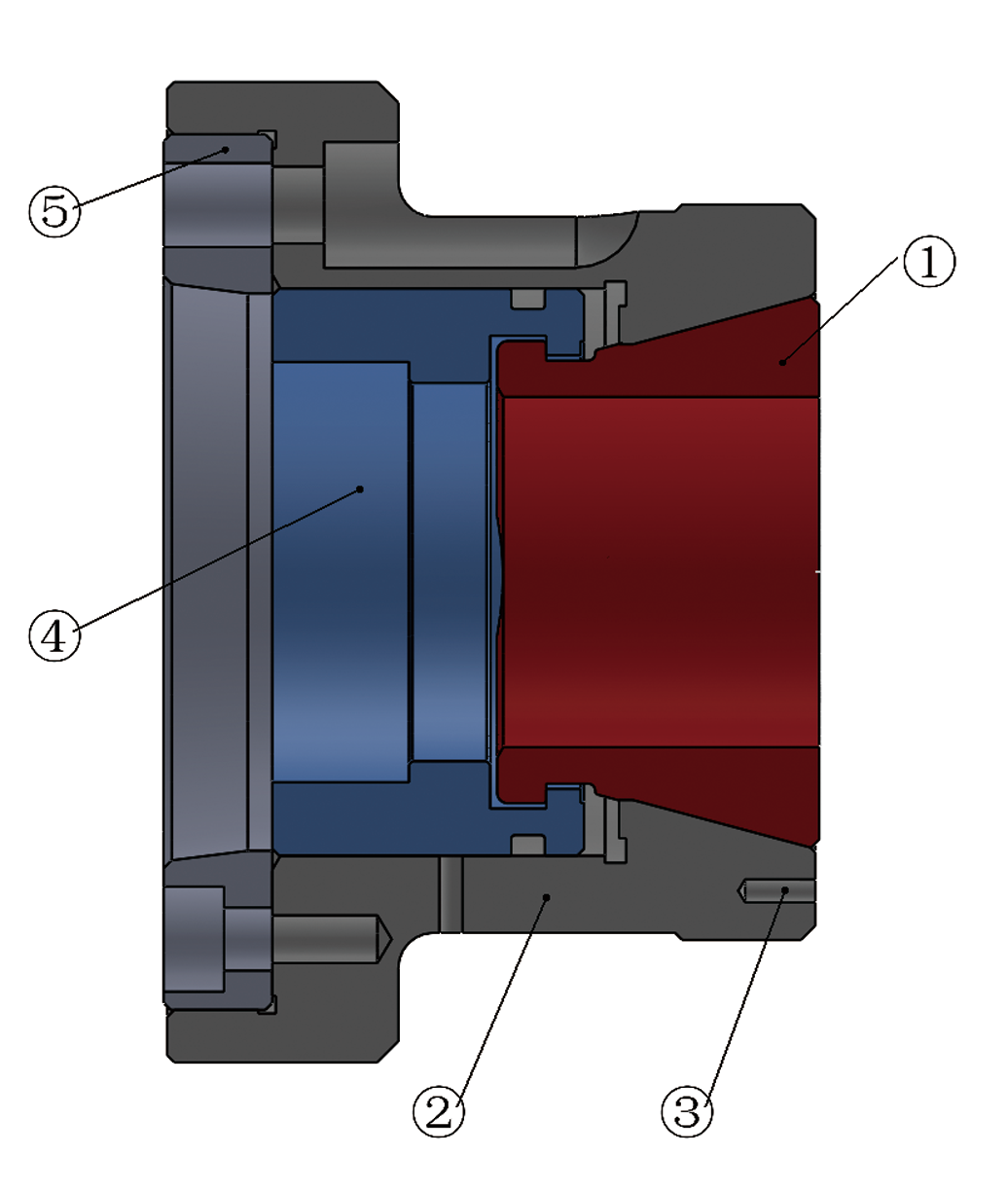 Through-Hole Rubber-Flex Collet Chuck technical drawing